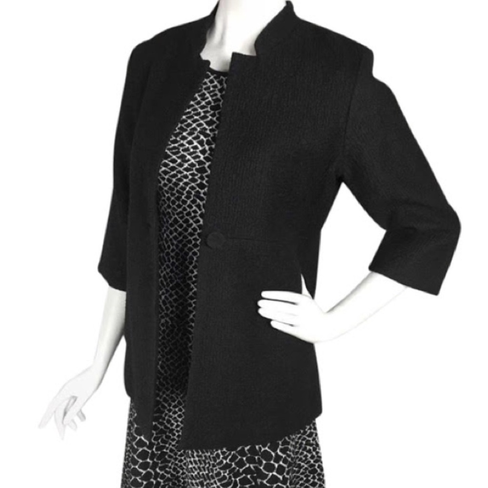 Eileen Fisher Pebbled One Button Wool Coat - Picture 1 of 5